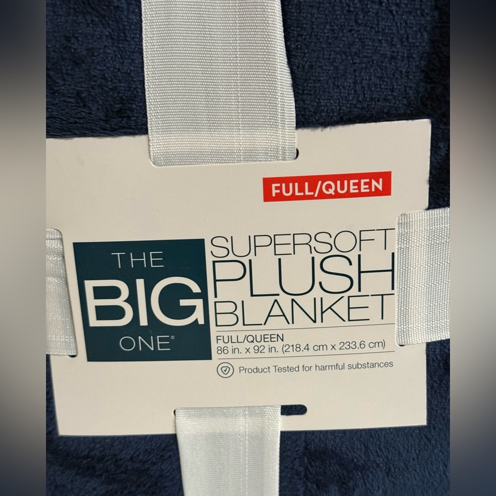 Kohls The Big One Supersoft Plush Blanket Full/Queen Navy New